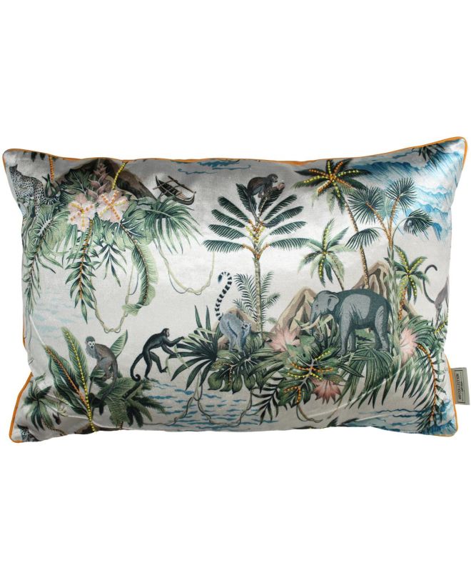 Μαξιλάρι Ζούγκλα Πολύχρωμο Βελούδο 40x60cm