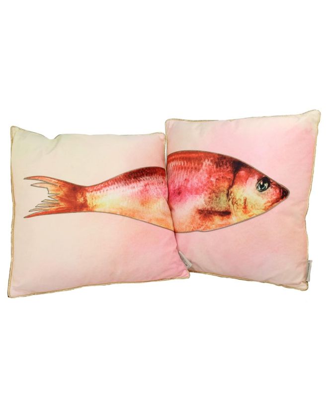 Μαξιλάρι ArteLibre Ψάρι Ροζ Polyester 45x45cm Σετ 2Τμχ