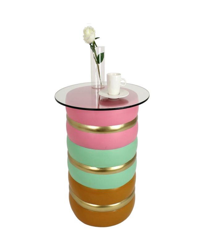 Τραπεζάκι Μακαρόν Πολύχρωμο Polyresin 50x50x50cm