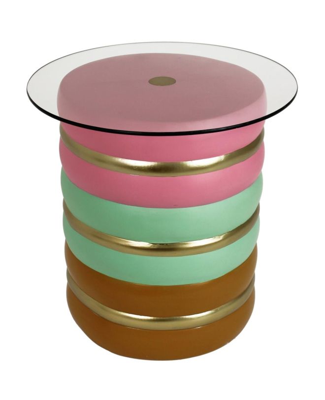 Τραπεζάκι Μακαρόν Πολύχρωμο Polyresin 50x50x50cm
