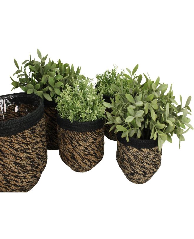 Κασπώ ArteLibre Μαύρο Γιούτα 21x21x15cm Σετ 5Τμχ