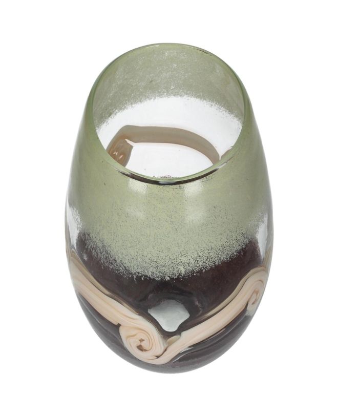 Βάζο Ροδακινί Γυαλί 18.5x18.5x21cm