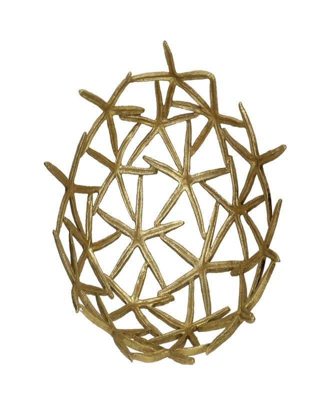 Μπολ Αστερίας Χρυσό Polyresin 36.1x35.2x18.6cm