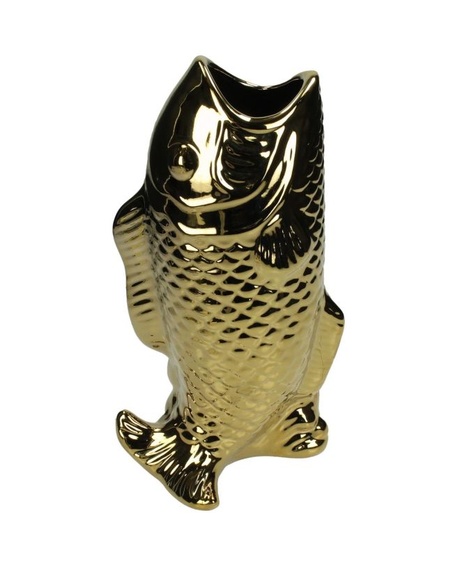 Βάζο Ψάρι Χρυσό Κεραμικό 15.5x10.5x28cm