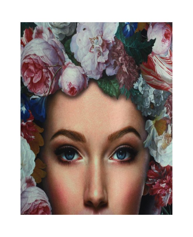 Διακοσμητικό Τοίχου Κρεμαστό Γυναίκα Φοράει Λουλούδια Πολύχρωμο Βελούδο 105x2.5x136cm