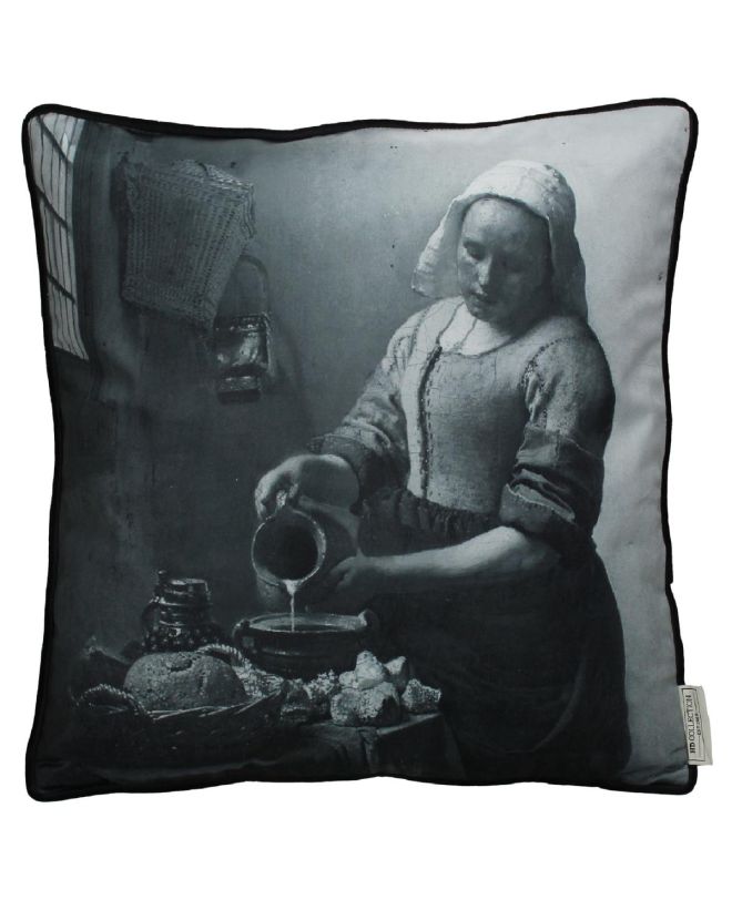 Μαξιλάρι Η Γαλατού Γκρι Βελούδο 45x45cm