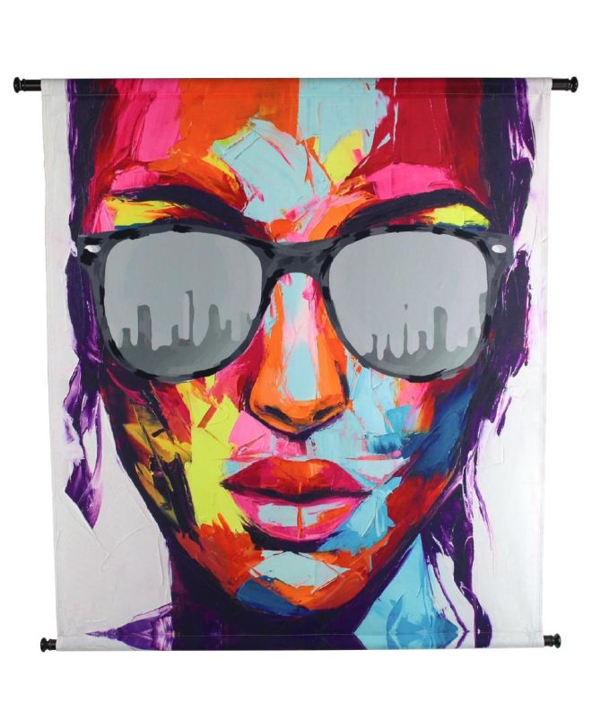 Διακοσμητικό Τοίχου Κρεμαστό Γυαλία Ηλίου Πολύχρωμο Βελούδο 105x2.5x105cm