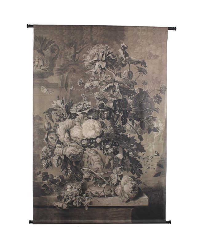 Διακοσμητικό Τοίχου Κρεμαστό Μπουκέτο Καφέ Βελούδο 105x2.5x136cm