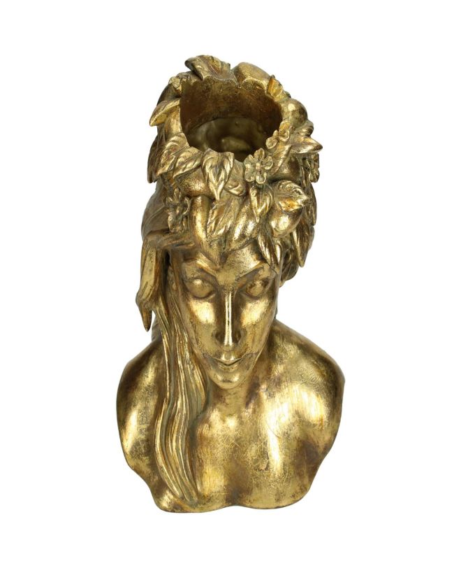 Κασπώ Γυναίκα Με Φρούτα Χρυσό Polyresin 19.5x15x26.3cm