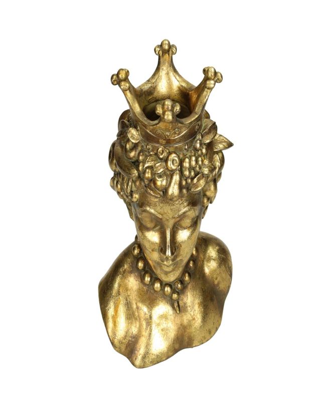 Κασπώ Γυναίκα Με Φρούτα Χρυσό Polyresin 18.8x15x29cm