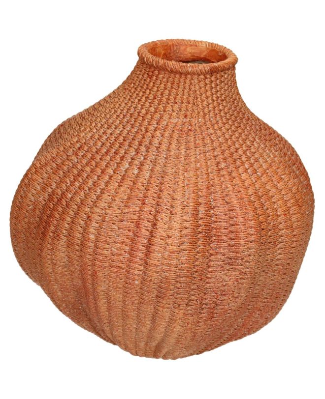 Βάζο Πορτοκαλί Polyresin 22.8x22.3x23cm