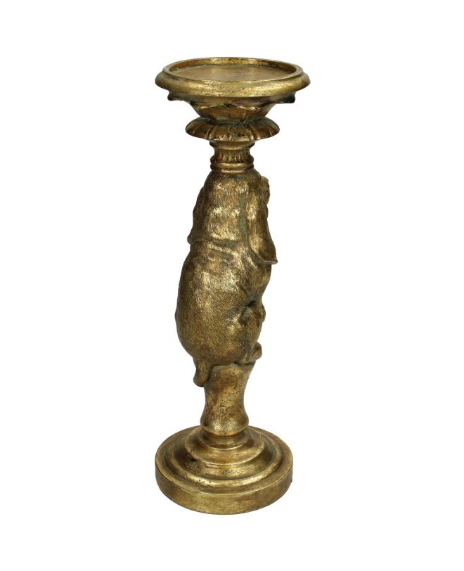 Κηροπήγιο Σκύλος Χρυσό Polyresin 11x9.5x29cm