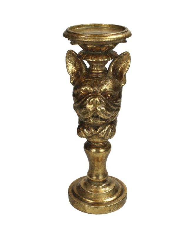 Κηροπήγιο Σκύλος Χρυσό Polyresin 9.8x9.8x27.8cm