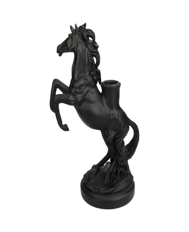 Κηροπήγιο Άλογο Μαύρο Polyresin 16x10x23.2cm