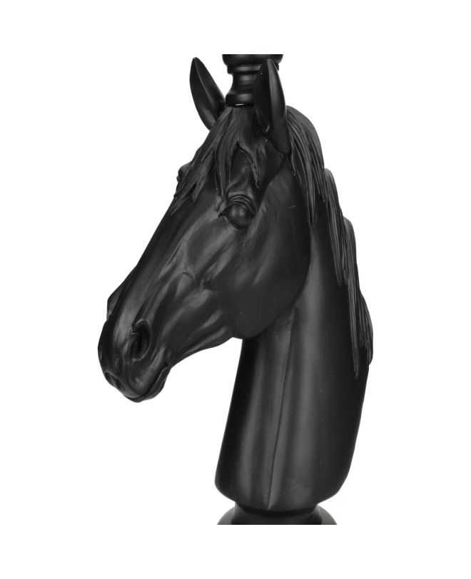 Κηροπήγιο Άλογο Μαύρο Polyresin 19.2x18x42.5cm