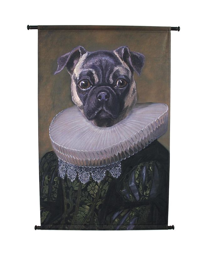 Διακοσμητικό Τοίχου Κρεμαστό Σκύλος Καφέ Βελούδο 83x110cm