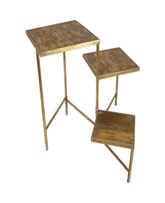 Τραπεζάκι Χρυσό Μέταλλο 60x46.5x59cm