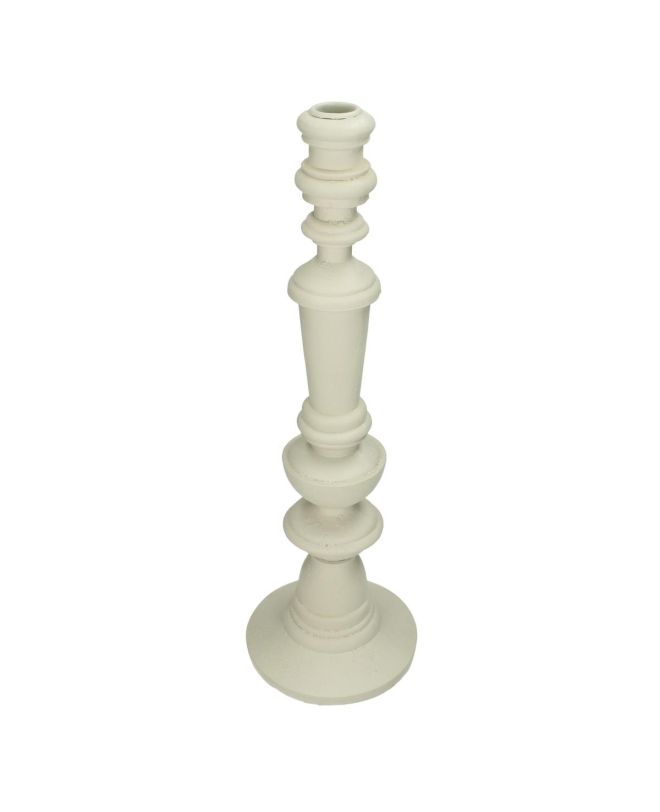 Κηροπήγιο Ιβουάρ Polyresin 13.5x13.5x41cm