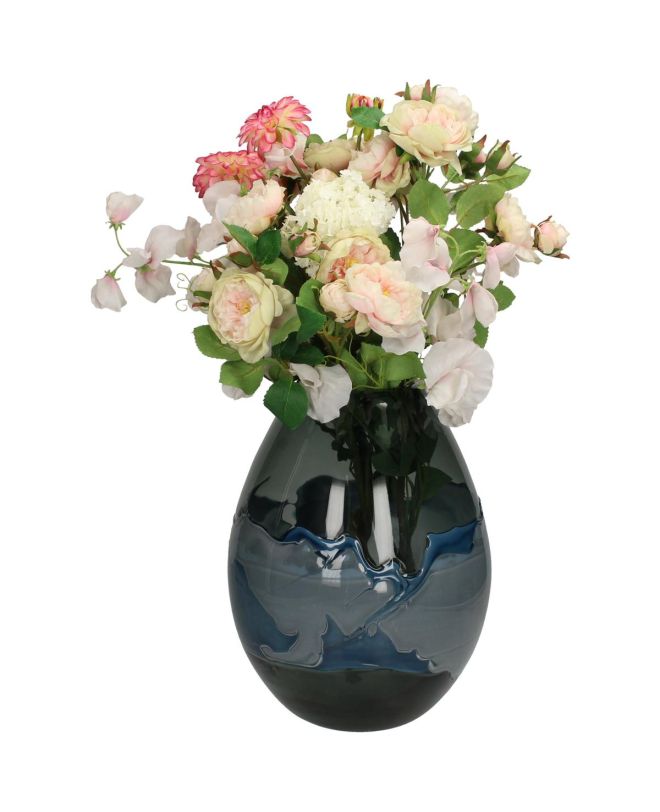 Βάζο Μπλε Γυαλί 23x23x30cm