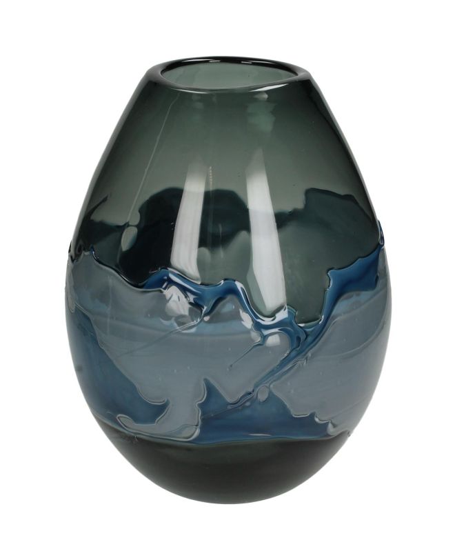 Βάζο Μπλε Γυαλί 23x23x30cm