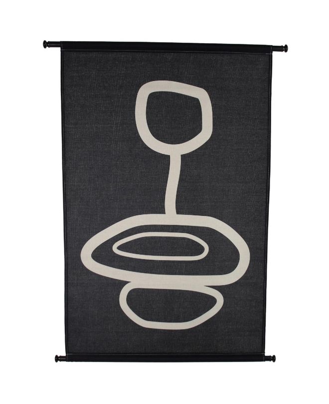 Διακοσμητικό Τοίχου Κρεμαστό Μαύρο Polyester 83x110cm