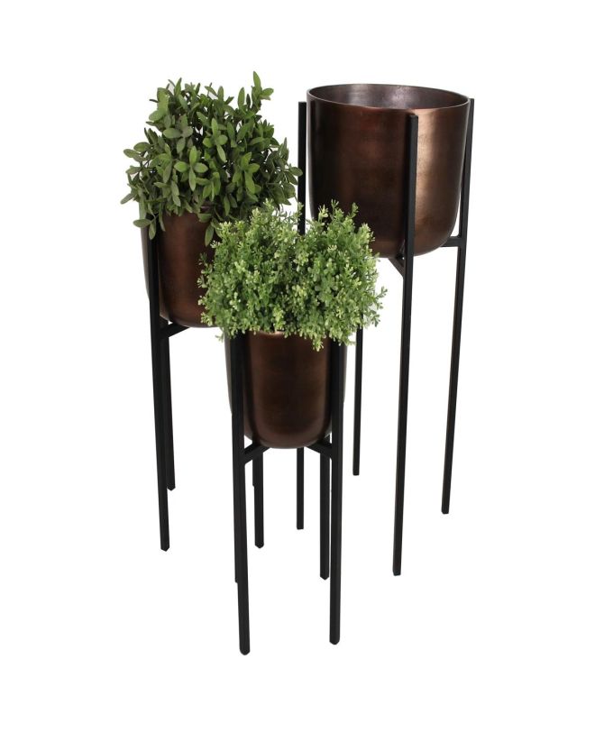 Κασπώ Καφέ Αλουμίνιο 38x38x75cm Σετ 3Τμχ