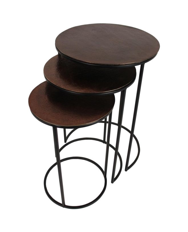 Τραπεζάκι Καφέ Αλουμίνιο 42x42x60cm Σετ 3Τμχ