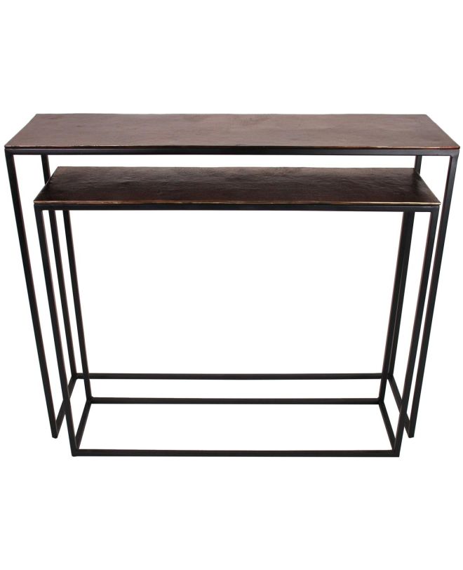 Τραπεζάκι Καφέ Αλουμίνιο 102x30x84cm Σετ 2Τμχ