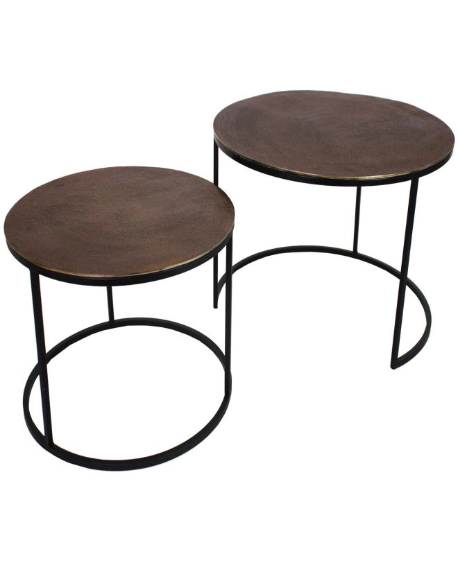 Τραπεζάκι Καφέ Αλουμίνιο 75x75x48cm Σετ 2Τμχ