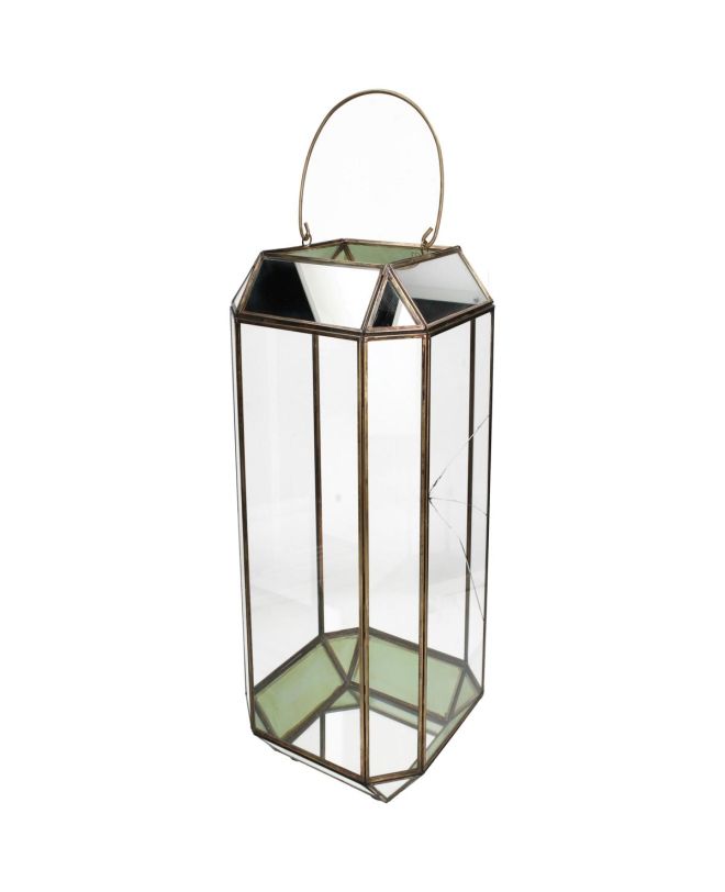 Φανάρι Μπρονζέ Μέταλλο 21x21x40cm