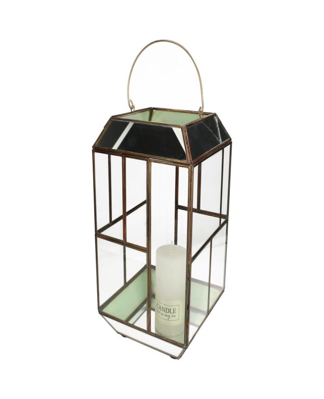 Φανάρι Μπρονζέ Μέταλλο 21x21x36cm