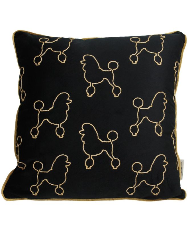 Μαξιλάρι Poodle Μαύρο Βελούδο 45x45cm
