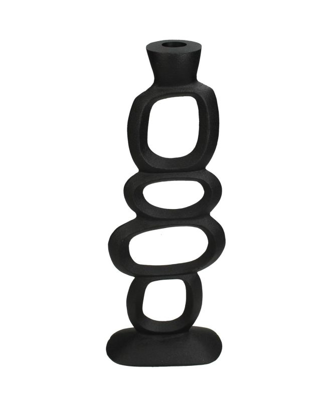 Κηροπήγιο Μαύρο Αλουμίνιο 15x7x38cm