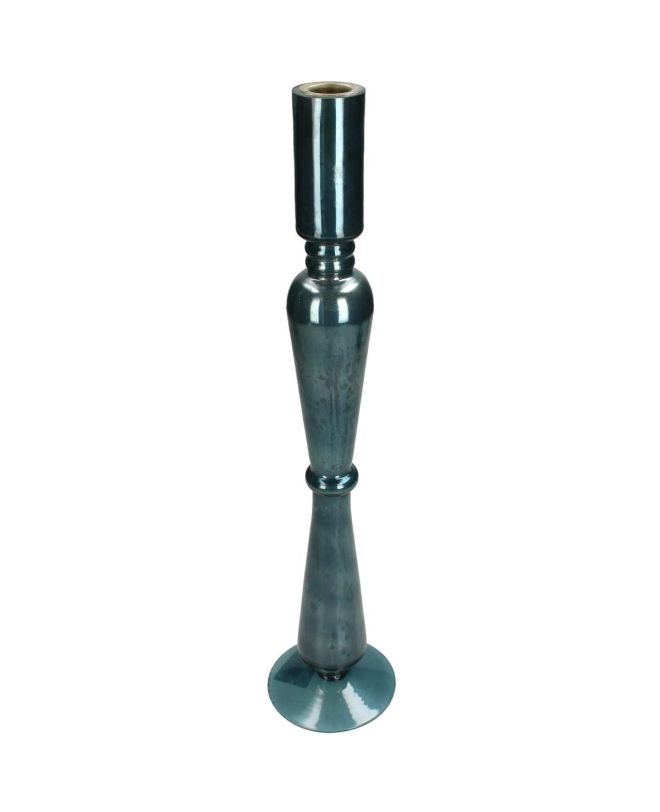 Κηροπήγιο Μπλε Γυαλί 10x10x45cm