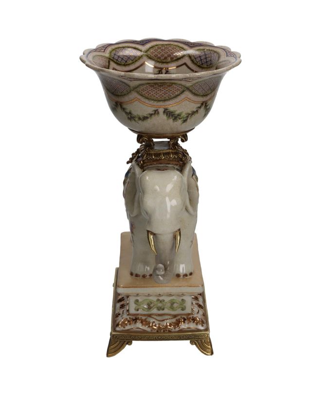 Μπολ Ελέφαντας Λευκό Κεραμικό 19x15x28cm