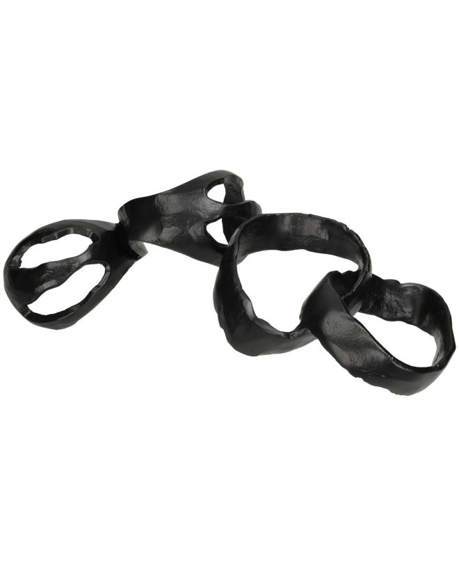 Διακοσμητικό Γλυπτό Μαύρο Αλουμίνιο 50x22x15cm