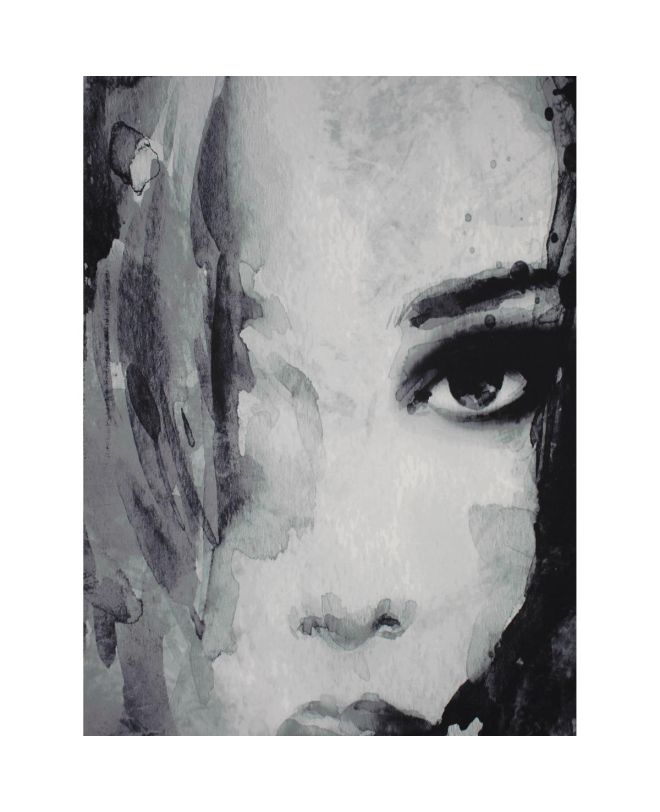 Διακοσμητικό Τοίχου Κρεμαστό Γυναικείο Πρόσωπο Μαύρο Βελούδο 105x136cm