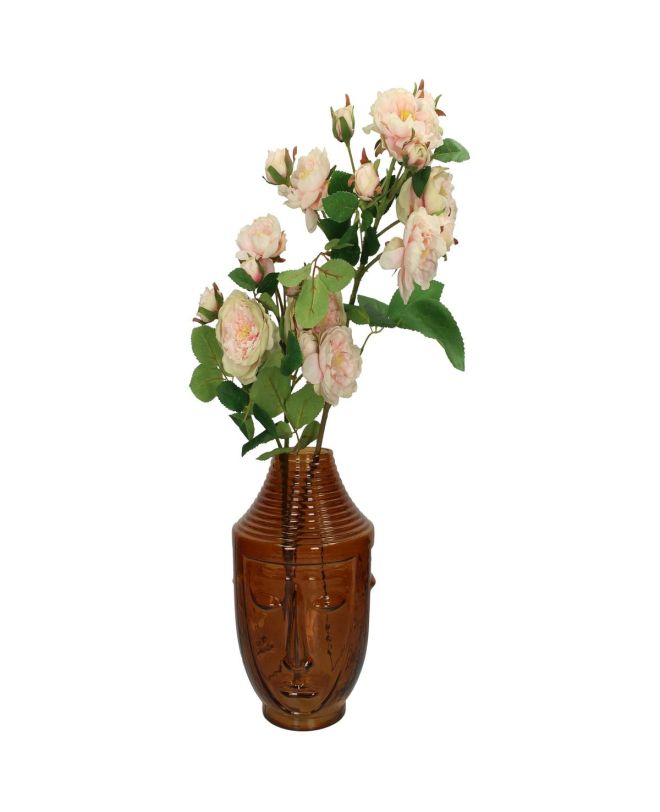 Βάζο ArteLibre Πρόσωπο Καφέ Γυαλί 18x18x25cm