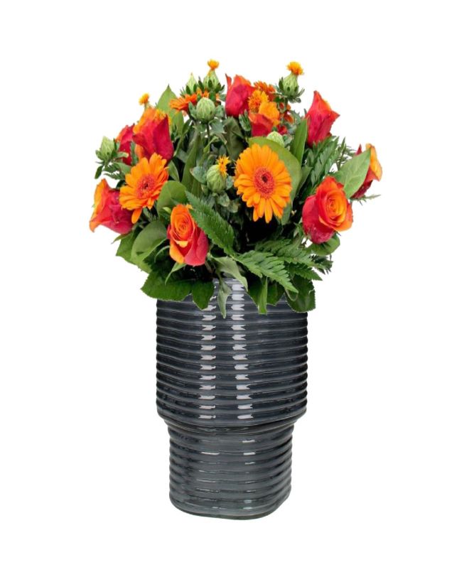 Βάζο ArteLibre Γκρι Γυαλί 18x17x19cm