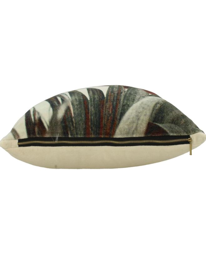 Μαξιλάρι Φύλλα Γκρι Βελούδο 45x45cm