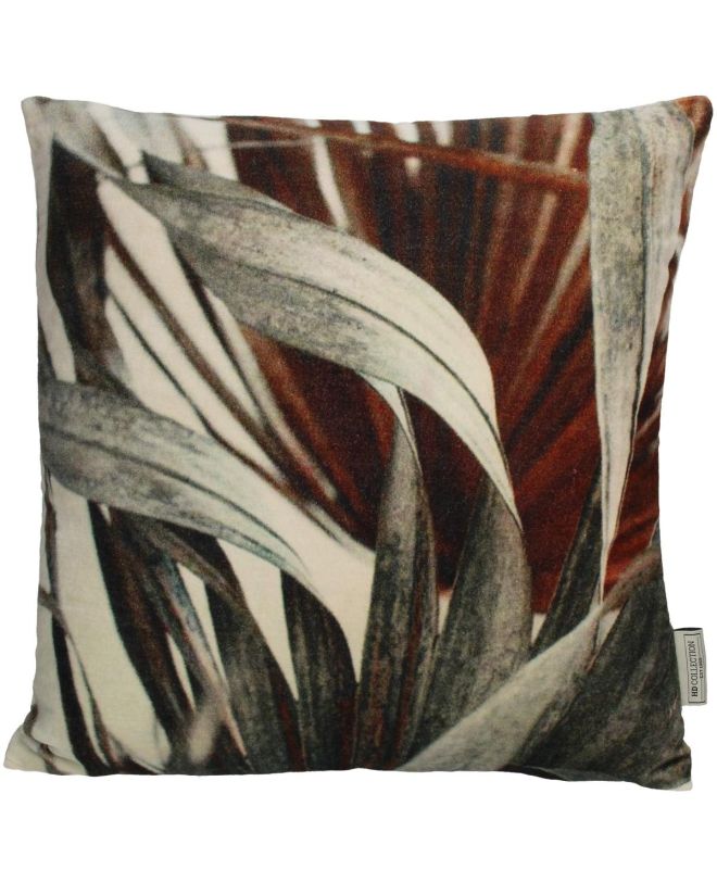 Μαξιλάρι Φύλλα Γκρι Βελούδο 45x45cm