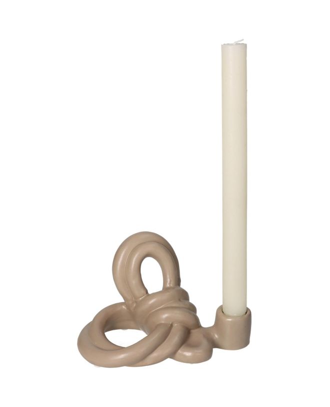 Κηροπήγιο Μπεζ Κεραμικό 16.5x12x10.5cm