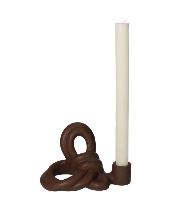 Κηροπήγιο Καφέ Κεραμικό 16.5x12x10.5cm