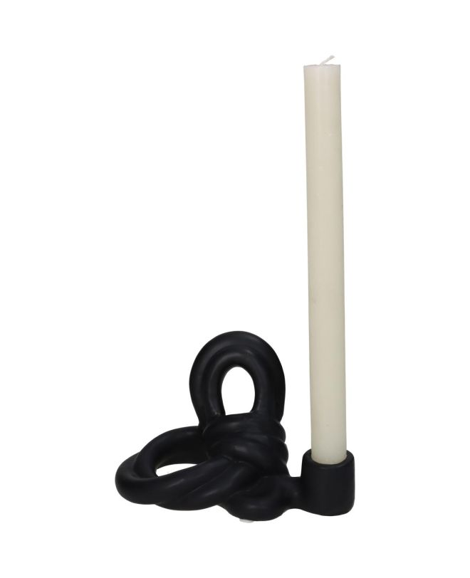 Κηροπήγιο Μαύρο Κεραμικό 16.5x12x10.5cm