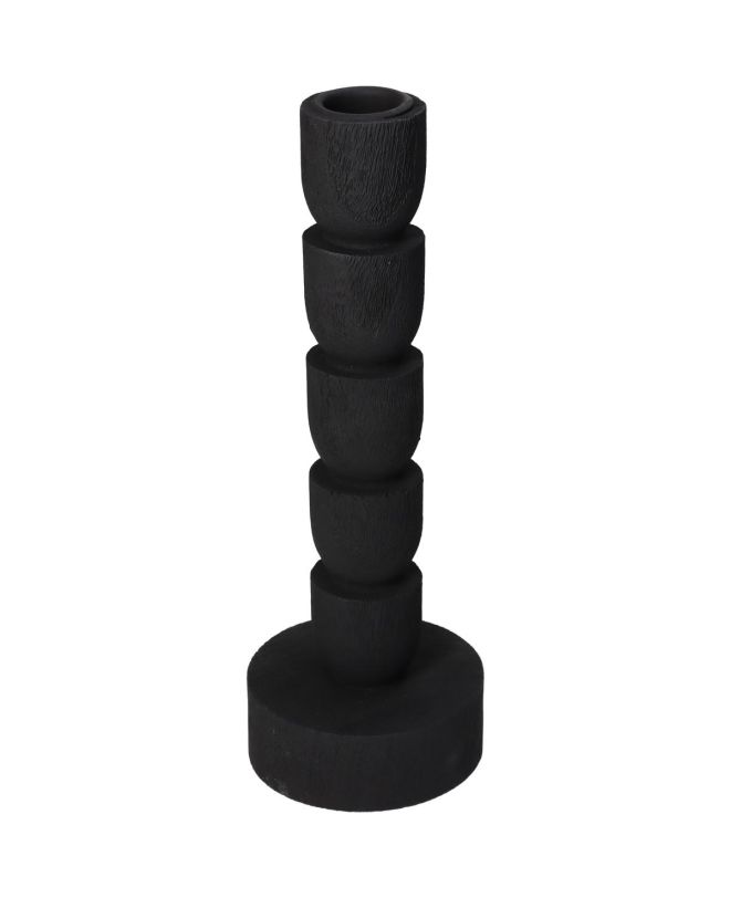 Κηροπήγιο ArteLibre Μαύρο Polyresin 8x8x22.5cm