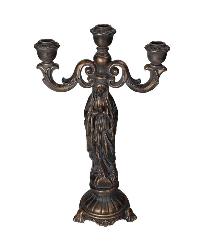 Κηροπήγιο Μαρία Μαύρο Polyresin 25x14x44cm