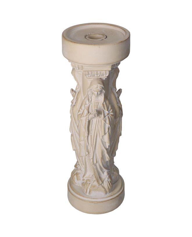 Κηροπήγιο Μαρία Μπεζ Polyresin 10x10x30cm