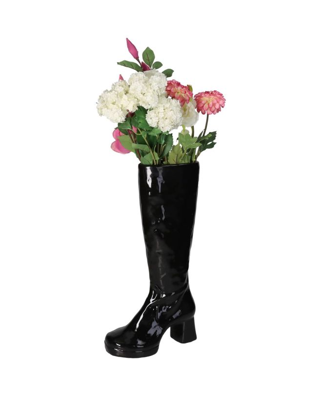 Βάζο Μπότα Μαύρο Κεραμικό 22.5x10.2x45cm