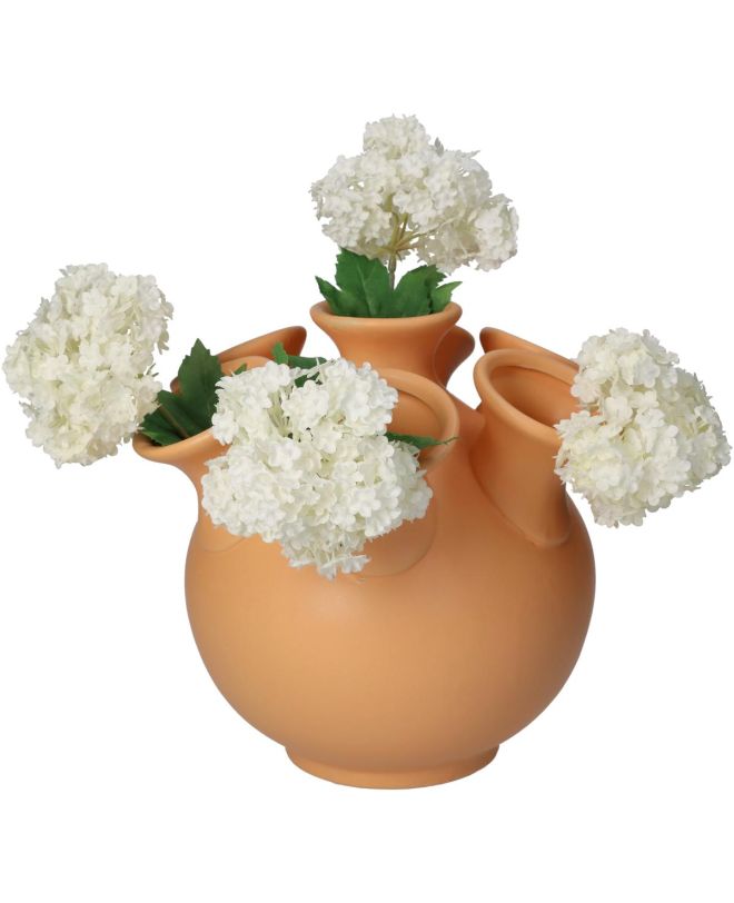 Βάζο Πορτοκαλί Κεραμικό 21.5x21.5x20cm