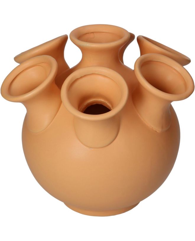 Βάζο Πορτοκαλί Κεραμικό 21.5x21.5x20cm